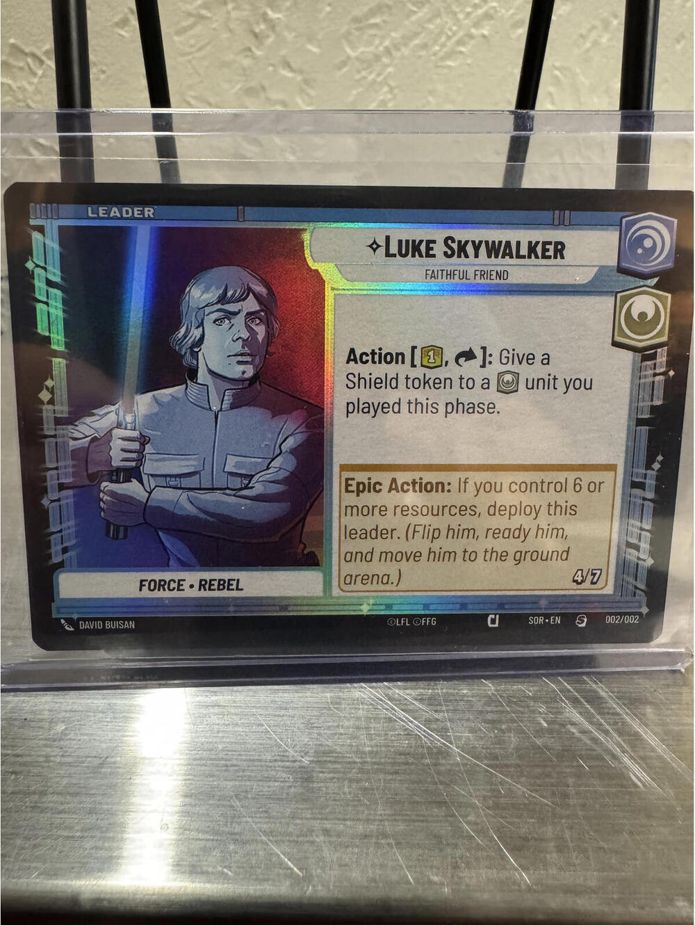Star Wars Unlimited Luke Skywalker leader card FOIL TCG-SWU